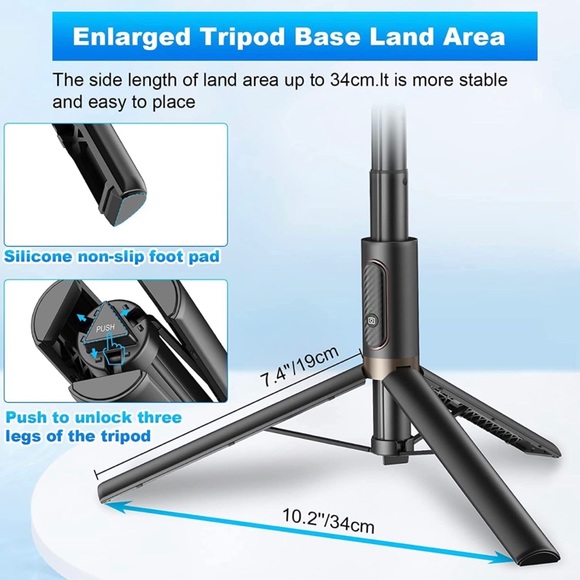BRAND NEW SELFIE STICK 60”TRIPOD COMBO. ALL IN 1 WITH WIRELESS REMOTE - Picture 4 of 9